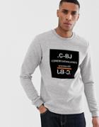 Jack & Jones Core Crewneck Sweat With Chest Print - Gray