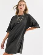 Asos Design Oversized T-shirt Dress With Raw Edge