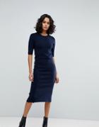 Selected Knitted Sweater Dress - Navy