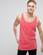 Esprit Oil Wash Tank With Chest Pocket - Red