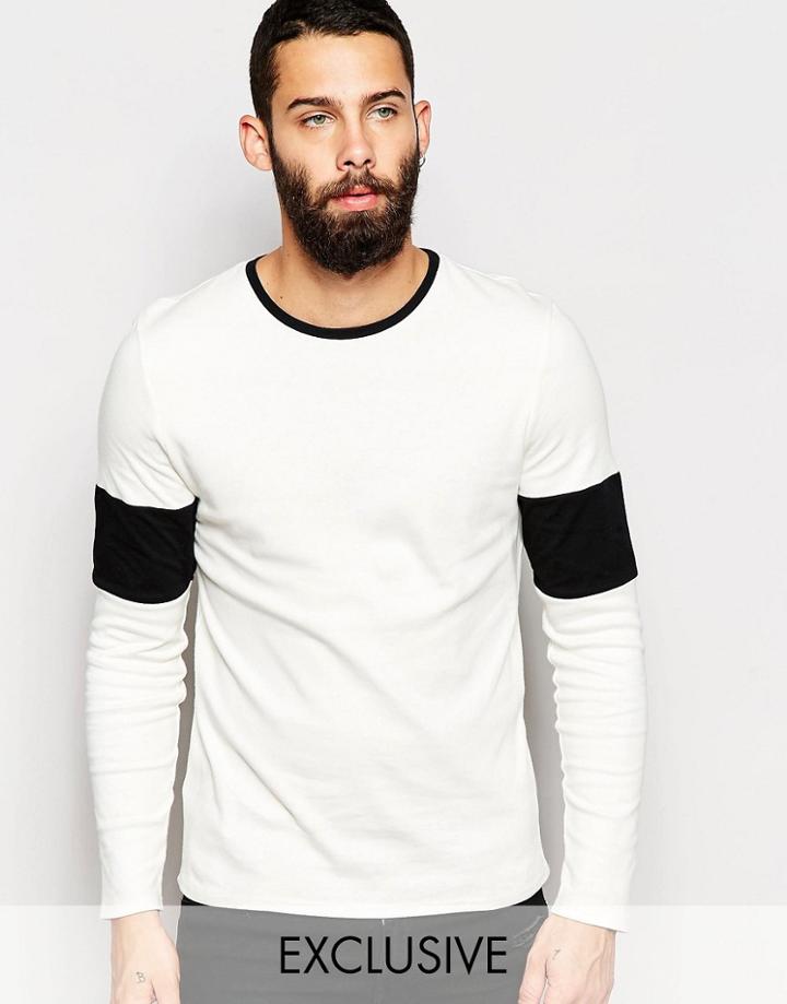 Reclaimed Vintage Varsity Long Sleeve T-shirt - Cream