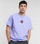 New Look Oversized T-shirt With Rising Virtues Print In Overdye Lilac-purple