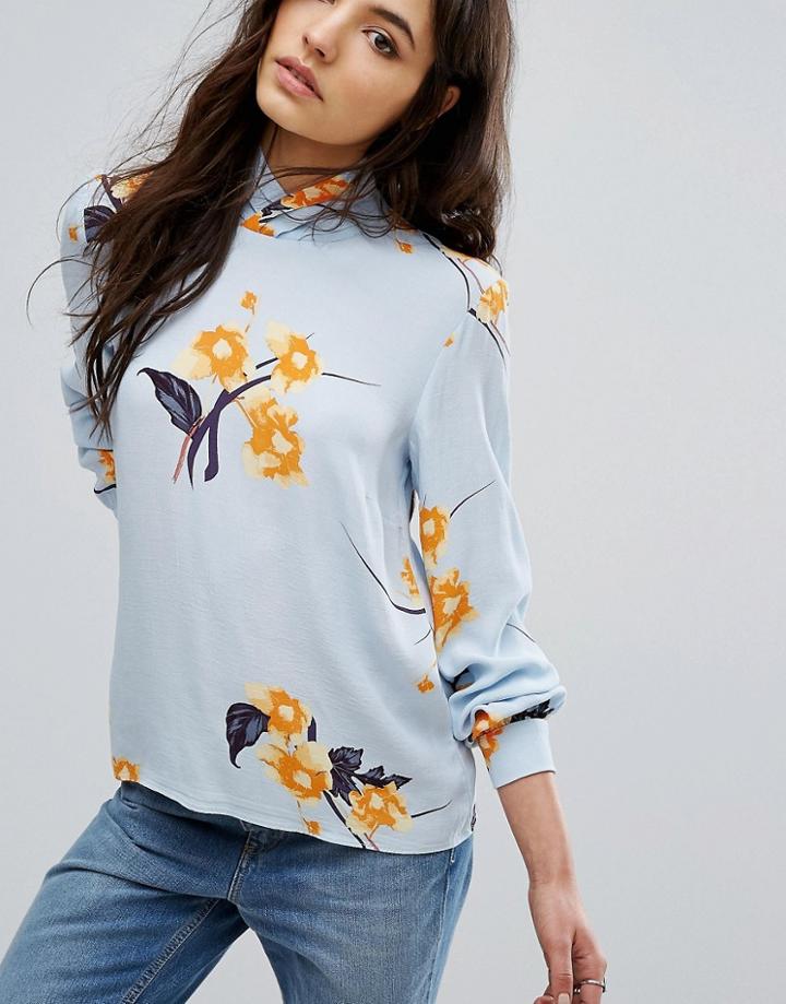Vila Printed High Neck Blouse - Multi