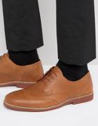 Red Tape Brogues In Tan Milled Leather - Tan