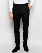 Hart Hollywood By Nick Hart 100% Wool Flannel Pants In Slim Fit - Navy