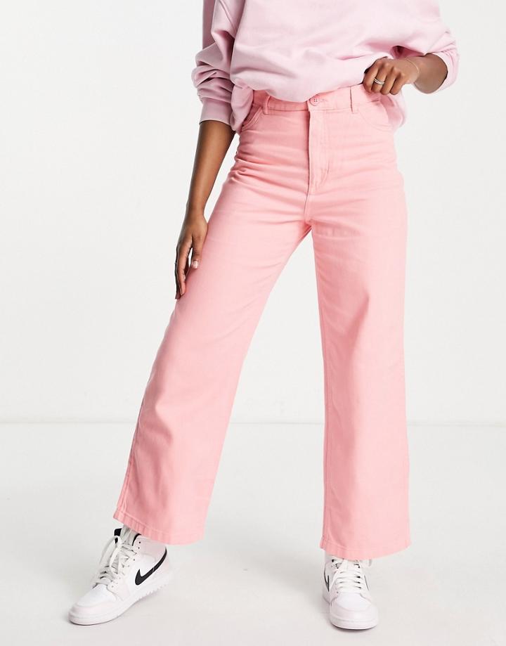 Monki Wide Leg Pants In Light Pink