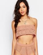 Somedays Lovin Sweet Caroline Strapless Crochet Top - Peach