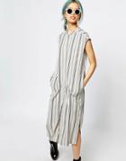 Monki Stripe Midi Pocket Dress - Stripe