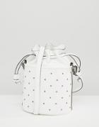 Asos Studded Pouch Cross Body Bag - White