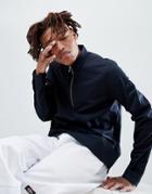 Asos Design Stretch Regular Fit Overhead Half Zip Shirt In Black - Black