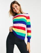 Love Moschino Striped Knit Sweater In Multi