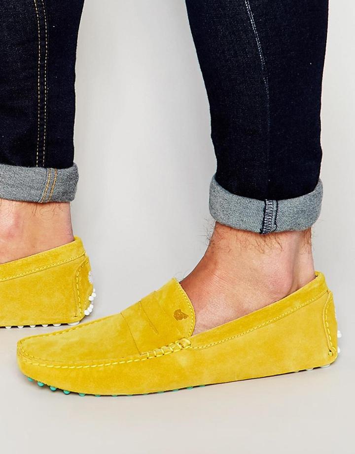 Bobbies Le Joker Suede Driving Shoe - Yellow