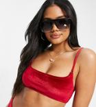 South Beach Mix And Match Crop Bikini Top In Plum Velvet-purple