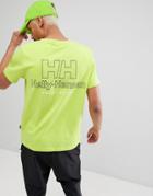 Sweet Sktbs X Helly Hansen T-shirt With Back Logo In Neon Yellow - Yellow