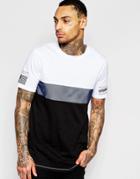 Asos Longline T-shirt With Mesh Cut And Sew