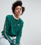 Fila Crew Neck Sweatshirt With Logo Taping - Green