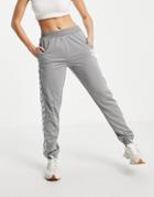 Hummel Classic Taped High Waisted Sweatpants In Gray-grey