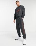 Asos Design Oversized Sweatpants With Vintage Chicago Print - Part Of A Set-grey