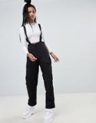 Asos Design Utility Pant With Suspenders - Black