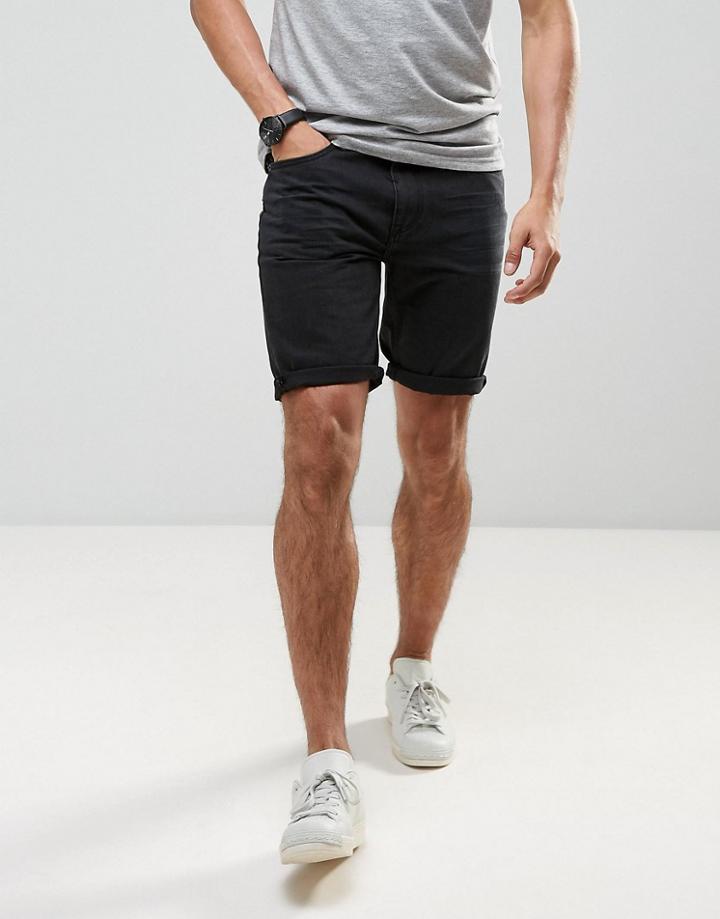 Bellfield Black Denim Short - Black