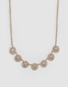 Nylon Shimmer Encrusted Lariat Necklace - Gold