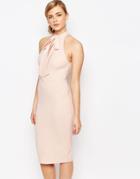 Oh My Love Bow Cut Out Midi Dress - Blush