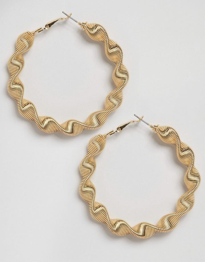 Designb Twisted Hoop Earrings - Gold