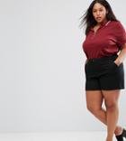 Asos Curve Chino Shorts In Black/ Navy - Black