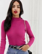 Lipsy Ruffle Detail Sweater - Pink