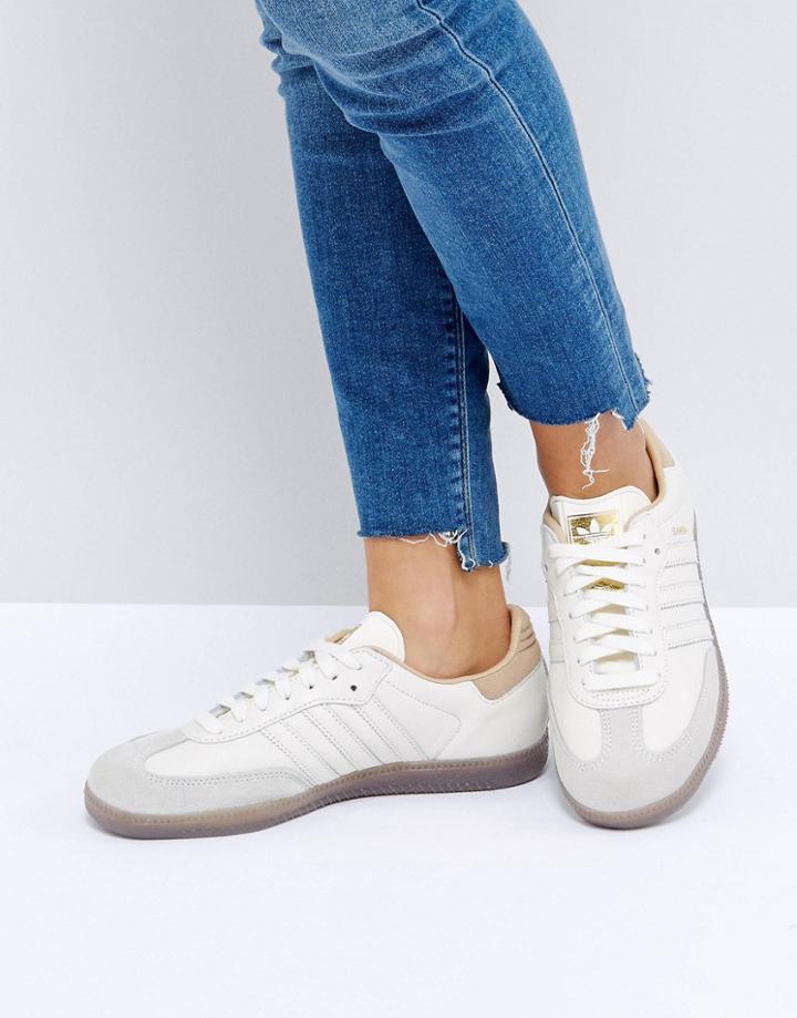 Adidas Samba Sneakers In Off White - White