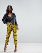 Asos Golden Bloom Jacquard Slim Pants - Multi