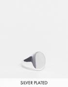 Asos Design Signet Ring In Real Silver Plate