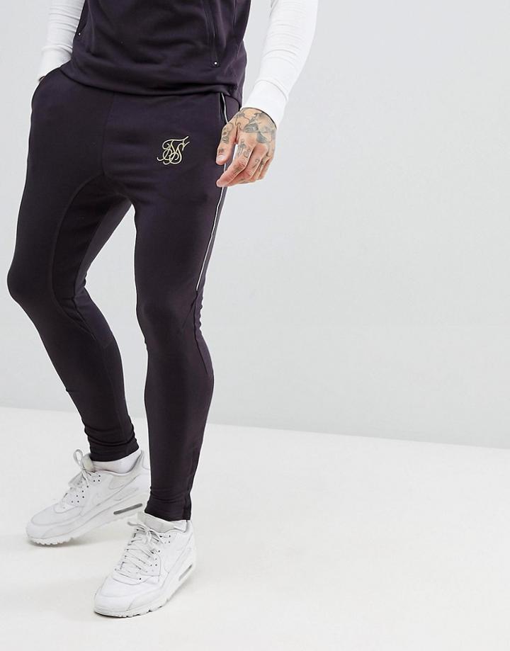 Siksilk Joggers In Navy With Logo - Navy