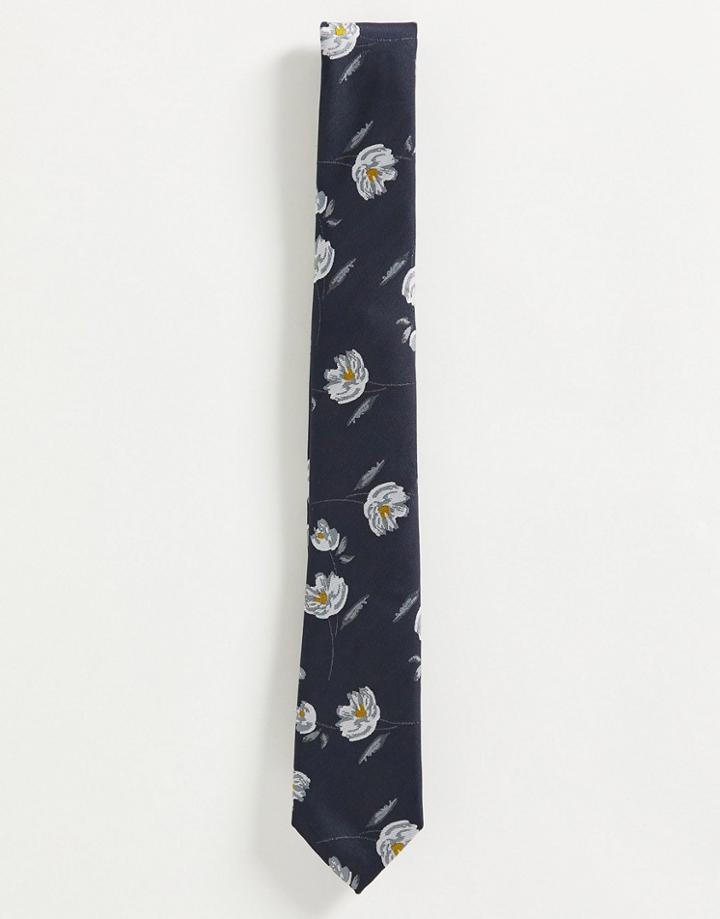 French Connection Floral Print Tie-black