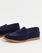 Schuh Payne Penny Loafers In Navy