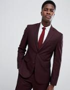 Mango Man Suit Jacket In Burgundy - Red