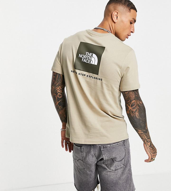 The North Face Red Box T-shirt In Beige Exclusive At Asos-brown