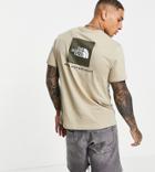The North Face Red Box T-shirt In Beige Exclusive At Asos-brown
