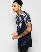 Illusive London T-shirt With X-ray Print And Curved Hem - Black