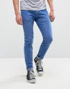 Rollas Rollies Stretch Slim Jean Rolled Hem Bold Blue Wash - Blue