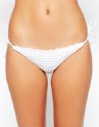 South Beach Polly Hand Crochet Tie Side Bikini Bottom - White