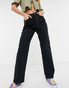 Na-kd Cotton Straight Leg Jean In Black - Black