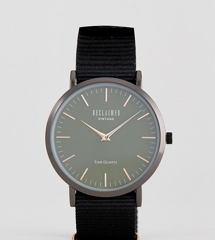 Reclaimed Vintage Inspired Chronograph Canvas Watch In Green Exclusive To Asos - Green
