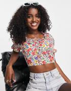Urban Revivo Puff Sleeve Blouse In Red Floral Print - Part Of A Set