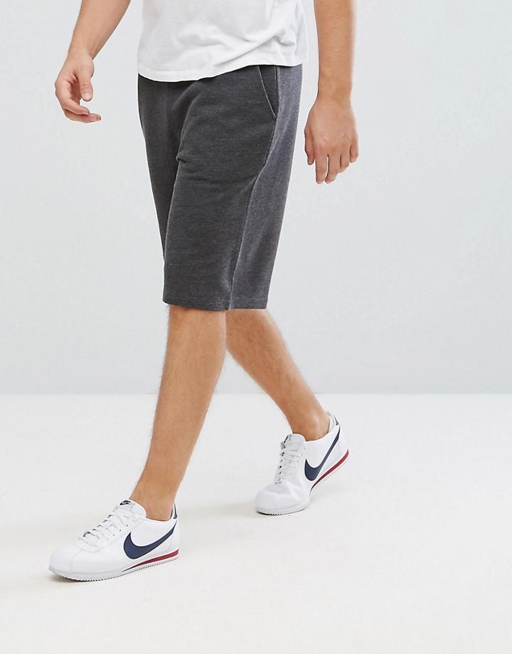 Asos Oversized Jersey Short In Charcoal Marl - Gray