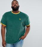 Puma Plus Towelling T-shirt In Green Exclusive To Asos - Green