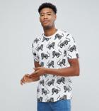 Asos Tall Relaxed T-shirt With Tiger Print - White