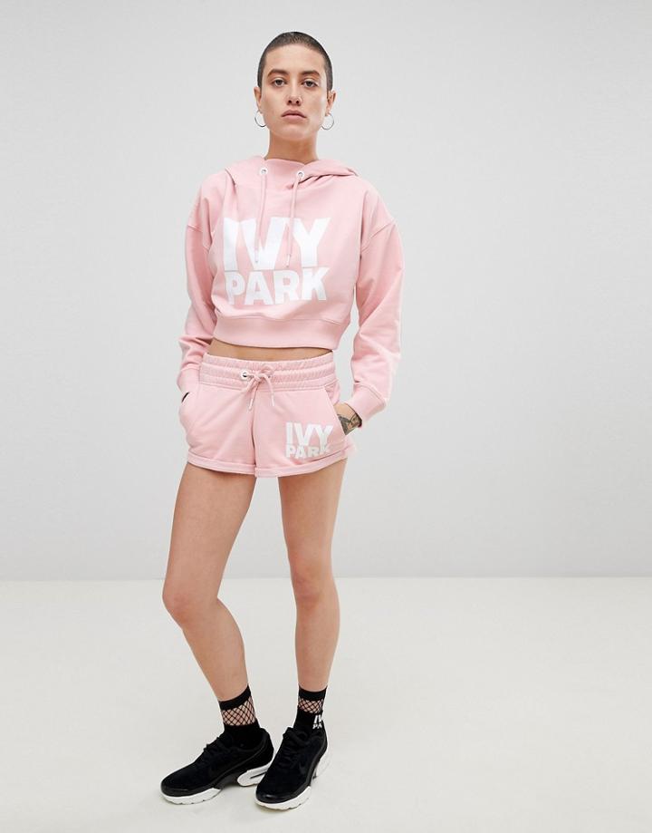 Ivy Park Logo Jersey Shorts In Pink