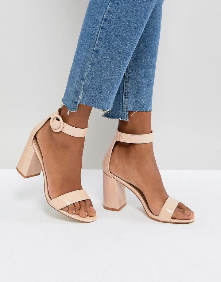 Raid Genna Patent Block Heeled Sandals - Beige