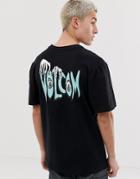 Volcom Panic T-shirt With Back Print In Black - Black